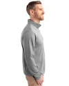 Montana State Bobcats Cutter & Buck Virtue Eco Pique Recycled Quarter Zip Mens Big & Tall Pullover Polished Medium Gray Side Thumbnail Image