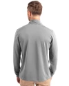 Montana State Bobcats Cutter & Buck Virtue Eco Pique Recycled Quarter Zip Mens Big & Tall Pullover Polished Medium Gray Back Thumbnail Image
