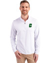 Charlotte 49ers Cutter & Buck Virtue Eco Pique Recycled Quarter Zip Mens Big & Tall Pullover White Front Thumbnail Image