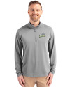 Florida Gulf Coast Eagles Cutter & Buck Virtue Eco Pique Recycled Quarter Zip Mens Big & Tall Pullover Polished Medium Gray Front Thumbnail Image