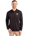 Fort Valley State Wildcats Cutter & Buck Virtue Eco Pique Recycled Quarter Zip Mens Big & Tall Pullover Black Front Thumbnail Image