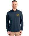 Cal Golden Bears Cutter & Buck Virtue Eco Pique Recycled Quarter Zip Mens Big & Tall Pullover Navy Blue Front Thumbnail Image