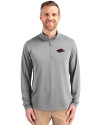 Arkansas Razorbacks Cutter & Buck Virtue Eco Pique Recycled Quarter Zip Mens Big & Tall Pullover Polished Medium Gray Front Thumbnail Image