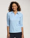 Cutter & Buck Blaine Oxford 3/4 Sleeve Womens Zip Polo SEAWH_PRO_HG 1 Thumbnail Image