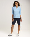 Cutter & Buck Blaine Oxford 3/4 Sleeve Womens Zip Polo SEAWH PRO_HG 2 Thumbnail Image
