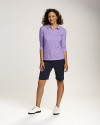 Cutter & Buck Blaine Oxford 3/4 Sleeve Womens Zip Polo VLWH PRO_HG 3 Thumbnail Image
