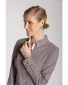 View image 2: Cutter & Buck Long Sleeve Womens Epic Easy Care Gingham Shirt Bordeaux Front 2