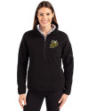 Baldwin Wallace Yellow Jackets Cutter & Buck Cascade Eco Fleece Womens Pullover Jacket Black Front Thumbnail Image