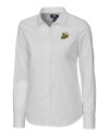 Baldwin Wallace Yellow Jackets Cutter & Buck Stretch Oxford Womens Long Sleeve Dress Shirt White Mannequin Thumbnail Image