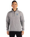 Butler Bulldogs Cutter & Buck Mainsail Sweater-Knit Mens Big and Tall Half Zip Pullover Jacket Polished Heather Front Thumbnail Image