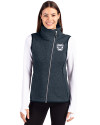 Butler Bulldogs Cutter & Buck Mainsail Sweater Knit Womens Asymmetrical Vest Liberty Navy Heather Front Thumbnail Image