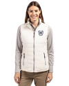 Butler Bulldogs Cutter & Buck Rainier PrimaLoft® Womens Eco Insulated Full Zip Puffer Vest Coconut Front Thumbnail Image