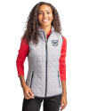 Butler Bulldogs Cutter & Buck Rainier PrimaLoft® Womens Eco Insulated Full Zip Puffer Vest Polished Medium Gray Front Thumbnail Image