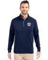Butler Bulldogs Cutter & Buck Adapt Eco Knit Stretch Recycled Mens Quarter Zip Pullover Navy Blue Front Thumbnail Image