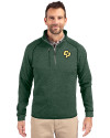 View image 1: Cal Poly Mustangs Cutter & Buck Mainsail Sweater-Knit Mens Big & Tall Half Zip Jacket Hunter Heather Front