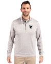 Embry-Riddle Eagles Cutter & Buck Stealth Heathered Quarter Zip Mens Pullover Polished Medium Gray Front Thumbnail Image