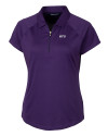 NYU Violets Cutter & Buck Forge Stretch Womens Short Sleeve Polo College Purple Mannequin Thumbnail Image