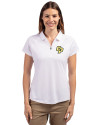 Cal Poly Mustangs Cutter & Buck Forge Stretch Womens Short Sleeve Polo White Front Thumbnail Image