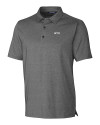 NYU Violets Cutter & Buck Forge Heathered Stretch Mens Polo Charcoal Heather Mannequin Thumbnail Image