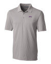 NYU Violets Cutter & Buck Forge Stretch Mens Polo Polished Medium Gray Mannequin Thumbnail Image
