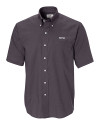 NYU Violets Cutter & Buck Epic Easy Care Nailshead Mens Short Sleeve Dress Shirt Black Mannequin Thumbnail Image