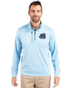 Old Dominion Monarchs College Vault - Cutter & Buck Stealth Heathered Quarter Zip Mens Pullover Atlas Light Blue Front Thumbnail Image