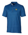 Quinnipiac Bobcats Cutter & Buck Pike Micro Floral Print Stretch Mens Polo Indigo Mannequin Thumbnail Image
