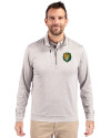 Southeastern Louisiana Lions Cutter & Buck Stealth Heathered Quarter Zip Mens Pullover Polished Medium Gray Front Thumbnail Image