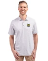 Quinnipiac Bobcats Cutter & Buck Virtue Eco Pique Botanical Print Recycled Mens Polo Polished Medium Gray Front Thumbnail Image