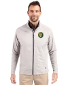 Southeastern Louisiana Lions Cutter & Buck Adapt Eco Knit Hybrid Recycled Mens Full Zip Jacket Polished Medium Gray Front Thumbnail Image