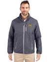 Quinnipiac Bobcats Cutter & Buck Rainier PrimaLoft® Mens Eco Insulated Full Zip Puffer Jacket Anthracite Melange Front Thumbnail Image