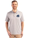 Old Dominion Monarchs College Vault - Cutter & Buck Forge Tonal Stripe Stretch Mens Big and Tall Polo Polished Medium Gray Front Thumbnail Image