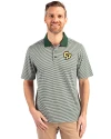 Cal Poly Mustangs Cutter & Buck Forge Tonal Stripe Stretch Mens Big and Tall Polo Hunter Green Front Thumbnail Image
