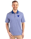 Embry-Riddle Eagles Cutter & Buck Forge Tonal Stripe Stretch Mens Big and Tall Polo Tour Blue Front Thumbnail Image