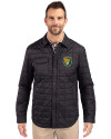 Southeastern Louisiana Lions Cutter & Buck Rainier PrimaLoft® Mens Big and Tall Eco Insulated Quilted Shirt Jacket Black Front Thumbnail Image