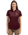 Texas State Bobcats Cutter & Buck Prospect Eco Textured Stretch Recycled Womens Short Sleeve Polo Bordeaux Front Thumbnail Image