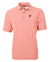 Texas Rio Grande Valley Vaqueros Cutter & Buck Virtue Eco Pique Botanical Print Recycled Mens Polo College Orange Mannequin Thumbnail Image