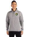 Southeastern Louisiana Lions Cutter & Buck Mainsail Sweater-Knit Mens Big and Tall Half Zip Pullover Jacket Polished Heather Front Thumbnail Image