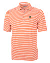 Texas Rio Grande Valley Vaqueros Cutter & Buck Virtue Eco Pique Stripe Recycled Mens Polo College Orange Mannequin Thumbnail Image