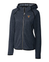 Texas Rio Grande Valley Vaqueros Cutter & Buck Mainsail Full Zip Hooded Womens Jacket Liberty Navy Heather Mannequin Thumbnail Image