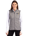 Northern Arizona Lumberjacks Cutter & Buck Mainsail Sweater Knit Womens Full Zip Vest Polished Heather Front Thumbnail Image
