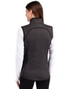 Texas El Paso Miners Cutter & Buck Mainsail Sweater Knit Womens Full Zip Vest Charcoal Heather Back Thumbnail Image
