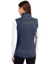 Texas El Paso Miners Cutter & Buck Mainsail Sweater Knit Womens Full Zip Vest Liberty Navy Heather Back Thumbnail Image