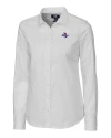 Tulsa Golden Hurricane Cutter & Buck Stretch Oxford Womens Long Sleeve Dress Shirt White Mannequin Thumbnail Image