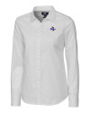 Tulsa Golden Hurricane Cutter & Buck Stretch Oxford Womens Long Sleeve Dress Shirt White Mannequin Thumbnail Image