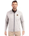 Texas State Bobcats Cutter & Buck Adapt Eco Knit Hybrid Recycled Mens Full Zip Jacket Polished Medium Gray Front Thumbnail Image
