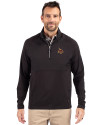 Texas State Bobcats Cutter & Buck Adapt Eco Knit Hybrid Recycled Mens Quarter Zip Black Front Thumbnail Image