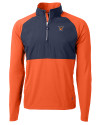 Texas Rio Grande Valley Vaqueros Cutter & Buck Adapt Eco Knit Hybrid Recycled Mens Quarter Zip College Orange/Navy Blue Mannequin Thumbnail Image