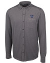 Utah State Aggies Cutter & Buck Advantage Tri-Blend Pique Long Sleeve Knitted Mens Button Down Charcoal Mannequin Thumbnail Image