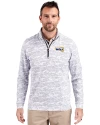 Northern Arizona Lumberjacks Cutter & Buck Traverse Stretch Eco Camo Print Quarter Zip Mens Pullover Charcoal Front Thumbnail Image